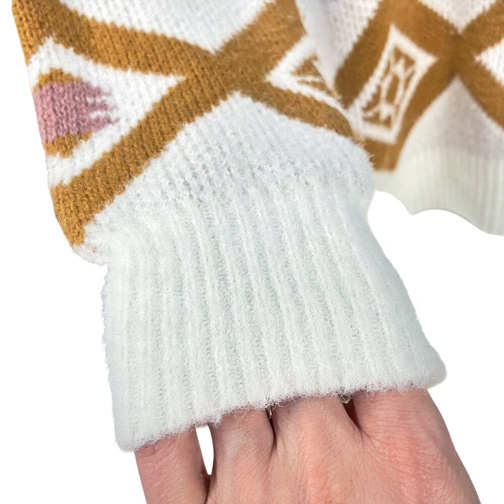 BOHME Audrey Aztec Southwestern Pattern Crewneck Sweater Size S Soft & Cozy - Picture 5 of 8